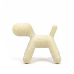 Magis Dekoration Puppy Large Plastikmaterial Weis /  L 69 Cm - Mit Pailletten: Limitierte Auflage Weihnachten 2021 - Gold - Weis Clearance