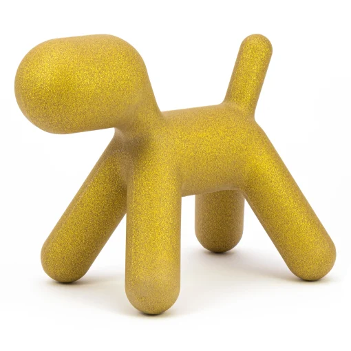 Magis Dekoration Puppy Large Plastikmaterial Gelb /  L 69 Cm - Mit Pailletten: Limitierte Auflage Weihnachten 2021 - Gold Store