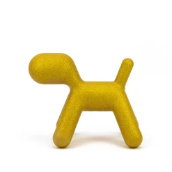 Magis Dekoration Puppy Large Plastikmaterial Gelb /  L 69 Cm - Mit Pailletten: Limitierte Auflage Weihnachten 2021 - Gold Store
