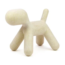 Magis Dekoration Puppy Medium Plastikmaterial Weis /  L 56 Cm - Mit Pailletten: Limitierte Auflage Weihnachten 2021 - Gold - Weis Store