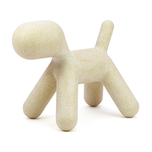 Magis Dekoration Puppy Medium Plastikmaterial Weis /  L 56 Cm - Mit Pailletten: Limitierte Auflage Weihnachten 2021 - Gold - Weis Store