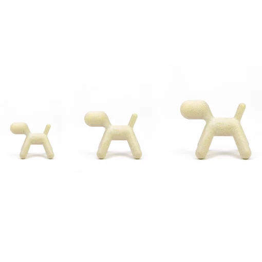 Magis Dekoration Puppy Medium Plastikmaterial Weis /  L 56 Cm - Mit Pailletten: Limitierte Auflage Weihnachten 2021 - Gold - Weis Store