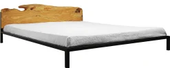 Zeus Doppelbett Old Times Metall Holz Natur / 2 -Sitzer - 162 X 210 Cm - Holz Natur - Kupfer-Schwarz Shop