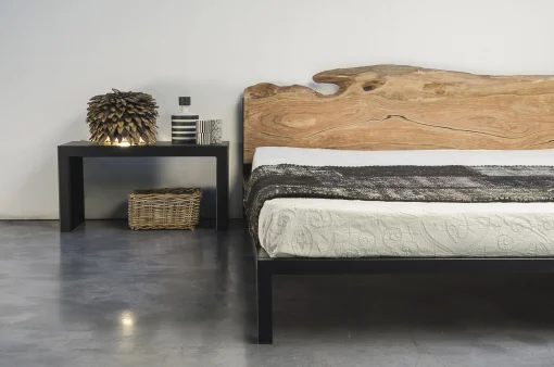Zeus Doppelbett Old Times Metall Holz Natur / 2 -Sitzer - 162 X 210 Cm - Holz Natur - Kupfer-Schwarz Shop