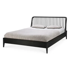 Ethnicraft Doppelbett Spindle Holz / Fur Matratzen Der Grose 180 X 200 Cm - Eiche Massiv - Schwarz Best