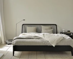 Ethnicraft Doppelbett Spindle Holz / Fur Matratzen Der Grose 180 X 200 Cm - Eiche Massiv - Schwarz Best