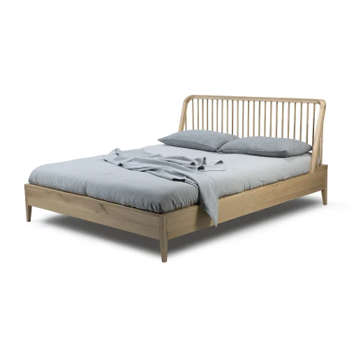 Ethnicraft Doppelbett Spindle Holz Natur / Fur Matratzen Der Grose 160 X 200 Cm - Eiche Massiv - Eiche Natur Best Sale