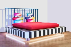 Memphis Milano Doppelbett Utamaro - Night Tales Metall Holz / By Masanori Umeda, 2020 - Limitierte Ausgabe - Bunt Online