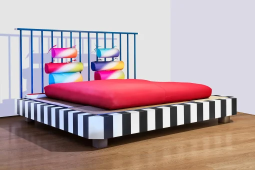Memphis Milano Doppelbett Utamaro - Night Tales Metall Holz / By Masanori Umeda, 2020 - Limitierte Ausgabe - Bunt Online