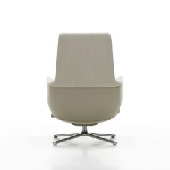 Vitra Drehsessel Grand Relax Leder Textil Grau Beige / Dreh- & Lehnbar - Leder & Stoff - Aluminium Poliert - Graubeige - Sand Online