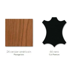 Vitra Drehsessel Lounge Chair Leder Schwarz Holz Natur / Eames, 1956 - Kirschbaum / Drehbar - Aluminium Poliert - Kirschholz - Schwarz Sale