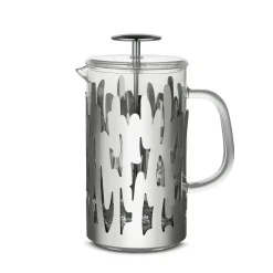 Alessi Druckkolben-Kaffeemaschine Barkoffee Glas Metall / 8 Tassen - Fur Kaffee, Tee, Krautertee - Stahl - Transparent Hot