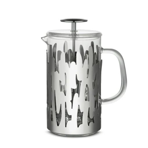 Alessi Druckkolben-Kaffeemaschine Barkoffee Glas Metall / 8 Tassen - Fur Kaffee, Tee, Krautertee - Stahl - Transparent Hot