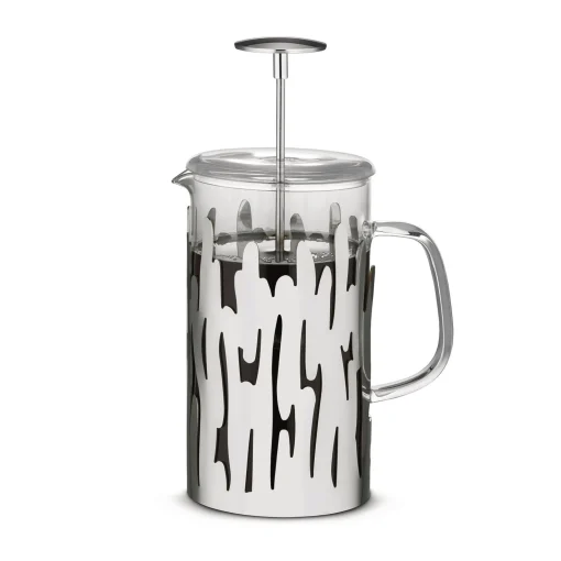 Alessi Druckkolben-Kaffeemaschine Barkoffee Glas Metall / 8 Tassen - Fur Kaffee, Tee, Krautertee - Stahl - Transparent Hot
