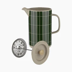 Marimekko Druckkolben-Kaffeemaschine Tiiliskivi Keramik Grun / 6 Tassen - 90 Cl - Dunkelgrun - Erde - Holz Natur Hot