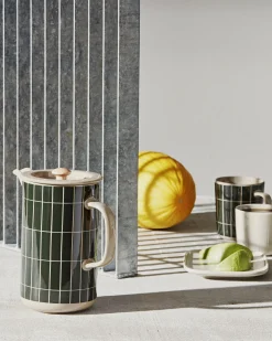 Marimekko Druckkolben-Kaffeemaschine Tiiliskivi Keramik Grun / 6 Tassen - 90 Cl - Dunkelgrun - Erde - Holz Natur Hot