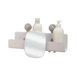 Joseph Joseph Duschablage Easystore Large Plastikmaterial/ L 40 Cm - Leistungsstarke Saugnapfe / Abnehmbarer Spiegel - Weis Outlet