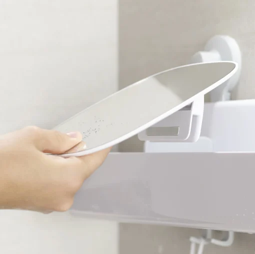 Joseph Joseph Duschablage Easystore Large Plastikmaterial/ L 40 Cm - Leistungsstarke Saugnapfe / Abnehmbarer Spiegel - Weis Outlet