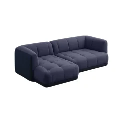 Hay Ecksofa Quilton Duo Textil (2 Kontrastierende Stoffe) / Compo Nr. 19 Links - L 252,5 Cm - Blau Outlet