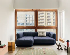 Hay Ecksofa Quilton Duo Textil (2 Kontrastierende Stoffe) / Compo Nr. 19 Links - L 252,5 Cm - Blau Outlet