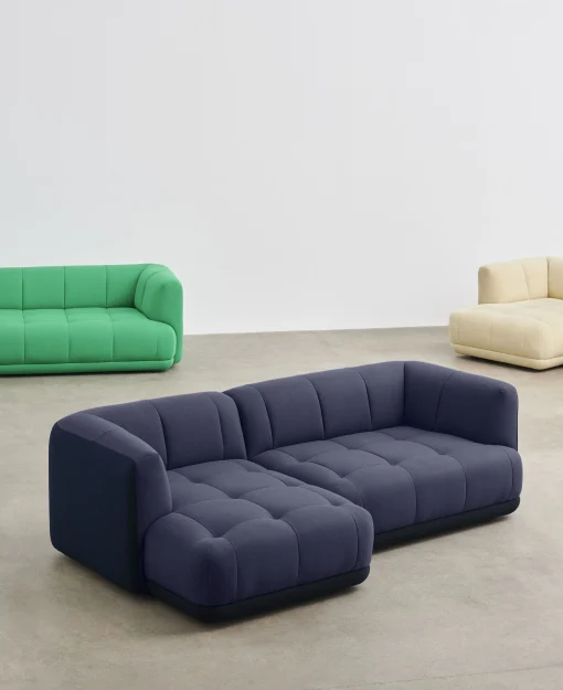 Hay Ecksofa Quilton Duo Textil (2 Kontrastierende Stoffe) / Compo Nr. 19 Links - L 252,5 Cm - Blau Outlet