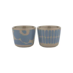 Marimekko Eierbecher Alku & Unikko Keramik Blau / 2Er-Set - Erde - Himmelblau Flash Sale