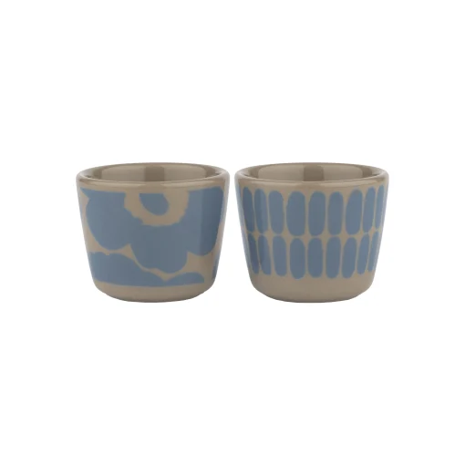 Marimekko Eierbecher Alku & Unikko Keramik Blau / 2Er-Set - Erde - Himmelblau Flash Sale