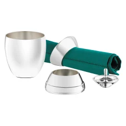 Christofle Eierbecher L'Oeuf D'Argent Silber Metall / 4 Stapelbare Teile - - Metall Poliert Hot