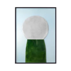 The Wrong Shop Eingerahmter Poster Bas Relief 3 Papierfaser Holz Bunt / By Ronan Bouroullec - 60 X 82 Cm - Blassblau - Grun - Weis Fashion