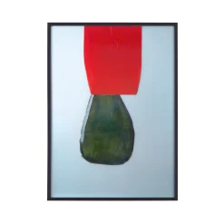 The Wrong Shop Eingerahmter Poster Bas Relief 4 Papierfaser Holz Bunt / By Ronan Bouroullec - 60 X 82 Cm - Blassblau - Grun - Rot Fashion