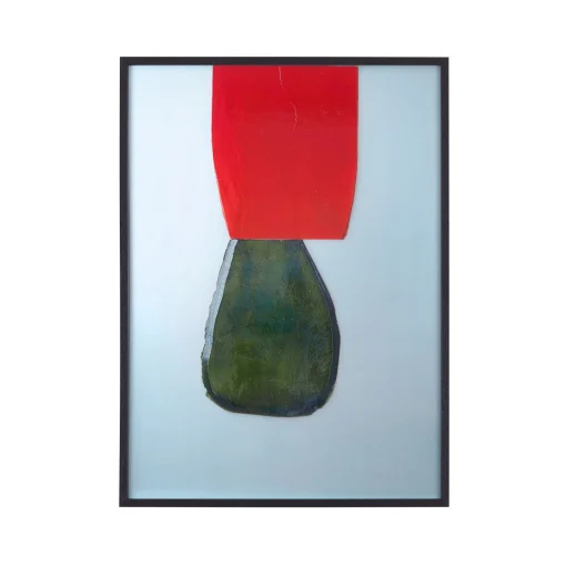 The Wrong Shop Eingerahmter Poster Bas Relief 4 Papierfaser Holz Bunt / By Ronan Bouroullec - 60 X 82 Cm - Blassblau - Grun - Rot Fashion