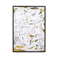 The Wrong Shop Eingerahmter Poster Jaime Hayon X - Animalotheque Papierfaser Grun / 49 X 67,8 Cm - Exklusivitat - Gold - Grun - Weis Clearance