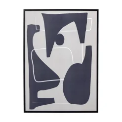 Bloomingville Eingerahmter Poster Sanremo Holz Blau / L 52 X H 72 Cm - Schwarzer Holzrahmen - Blau - Grau Discount