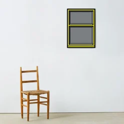 The Wrong Shop Eingerahmter Poster Window 02 Papierfaser Holz Bunt / By Richard Wood - 50 X 70 Cm - Gelb - Grau - Schwarz - Weis Cheap