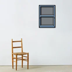 The Wrong Shop Eingerahmter Poster Window 03 Papierfaser Holz Bunt / By Richard Wood - 50 X 70 Cm - Blau - Grau - Schwarz - Weis Shop