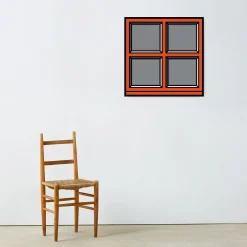 The Wrong Shop Eingerahmter Poster Window 01 Papierfaser Holz Bunt / By Richard Wood - 70 X 70 Cm - Grau - Orange - Schwarz - Weis Cheap