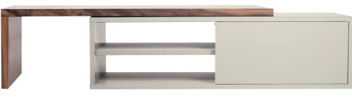 POP UP HOME Erweiterbares Tv-Möbel Slide Grau Holz Natur / Drehbar - L 110 Bis 203 Cm - Grau - Nussbaum Clearance