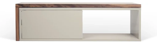 POP UP HOME Erweiterbares Tv-Möbel Slide Grau Holz Natur / Drehbar - L 110 Bis 203 Cm - Grau - Nussbaum Clearance