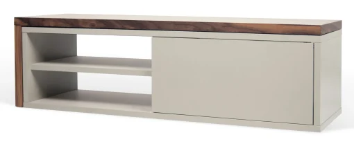 POP UP HOME Erweiterbares Tv-Möbel Slide Grau Holz Natur / Drehbar - L 110 Bis 203 Cm - Grau - Nussbaum Clearance