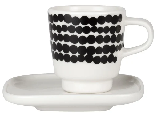 Marimekko Espressotasse Siirtolapuutarha Keramik Weis Schwarz - Schwarz - Weis Discount