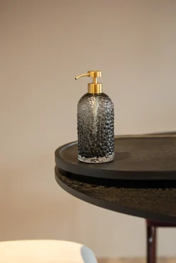AYTM Flussigseifenspender Arura Small Glas Schwarz / Strukturglas - O 7 X H 16 Cm - Gold - Schwarz Clearance