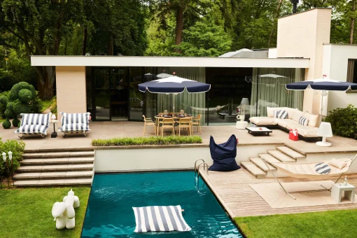 Fatboy GartenMöbel Paletti Set Textil Beige / Sitzgruppe: Couchtisch 90 X 90 Cm + Sofa L 180 Cm (Armlehne Links) - Sahara - Taupe Hell Cheap