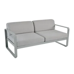 Fermob Gartensofa 2-Sitzer Bellevie Metall Textil Grau 2-Sitzer / L 160 Cm - Flanellgrau - Gris Lapilli New