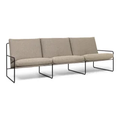 Ferm Living Gartensofa 3-Sitzer Desert Dolce Textil Beige / 3-Sitzer - L 233 Cm - Innenbereich-Außenbereich - Dunkler Sand - Schwarz New