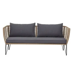 Bloomingville Gartensofa 3-Sitzer Mundo Textil Grau Beige / L 175 Cm - Pvc-Bander - Dunkelgrau - Taupe Cheap