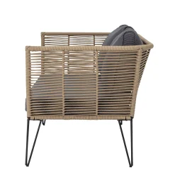 Bloomingville Gartensofa 3-Sitzer Mundo Textil Grau Beige / L 175 Cm - Pvc-Bander - Dunkelgrau - Taupe Cheap