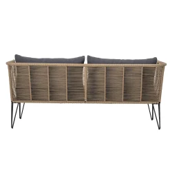 Bloomingville Gartensofa 3-Sitzer Mundo Textil Grau Beige / L 175 Cm - Pvc-Bander - Dunkelgrau - Taupe Cheap