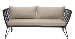 Bloomingville Gartensofa 3-Sitzer Mundo Textil Schwarz Beige / L 175 Cm - Fur Haus, Terrasse Und Garten - Schwarz - Taupe Discount