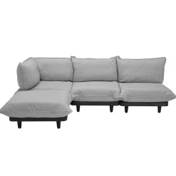Fatboy Gartensofa 4-Sitzer Paletti Set Textil Grau / Armlehne Links - L 280 X 190 Cm - Stein-Grau Cheap