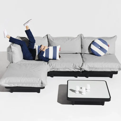 Fatboy Gartensofa 4-Sitzer Paletti Set Textil Grau / Armlehne Links - L 280 X 190 Cm - Stein-Grau Cheap